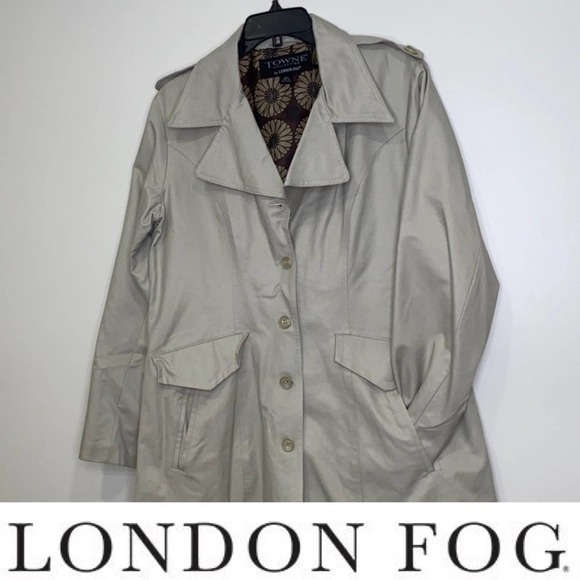London Fog Women’s Light Brown Trench Coat Large - Picture 1 of 8